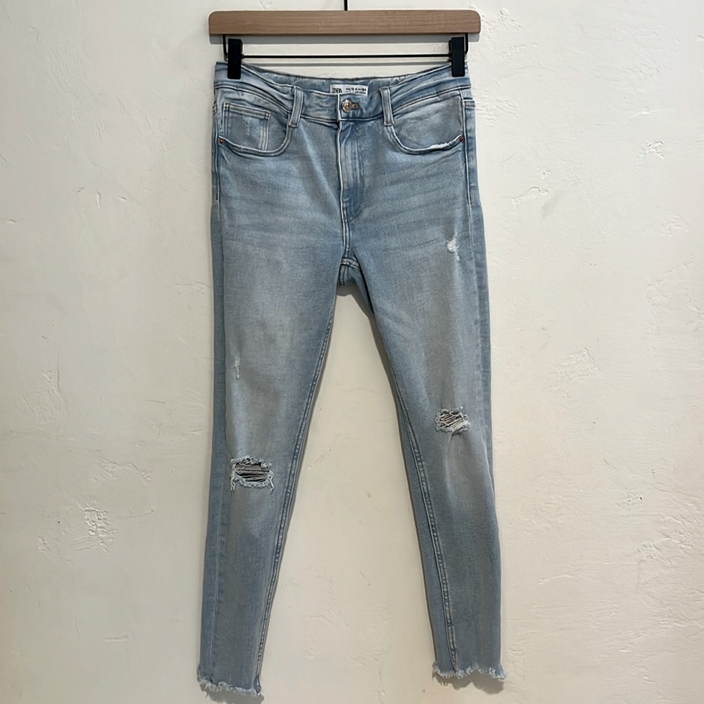 Zara skinny raw hem 13/14
